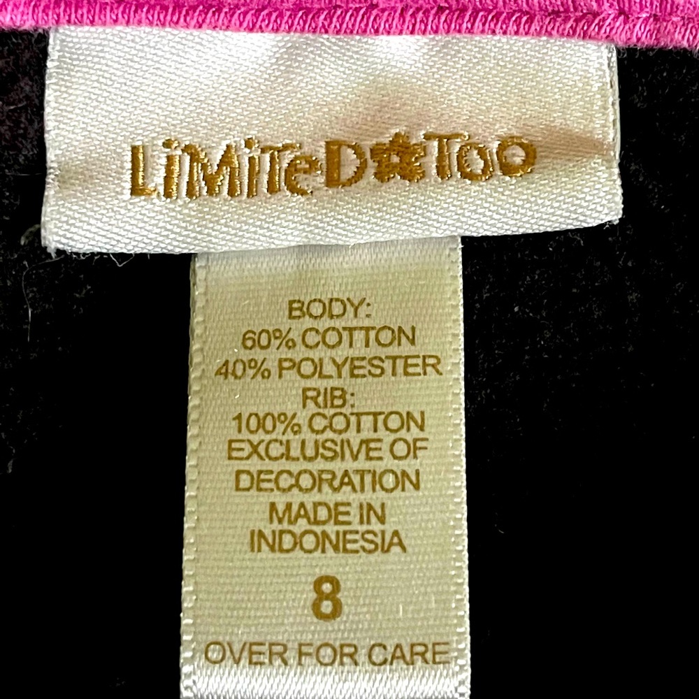 “LIMITED TOO” GIRLS *DANCE* BLACK-PINK-WHITE ZIP-UP HOODIE WITH POCKETS, SIZE 8 - Picture 6 of 7